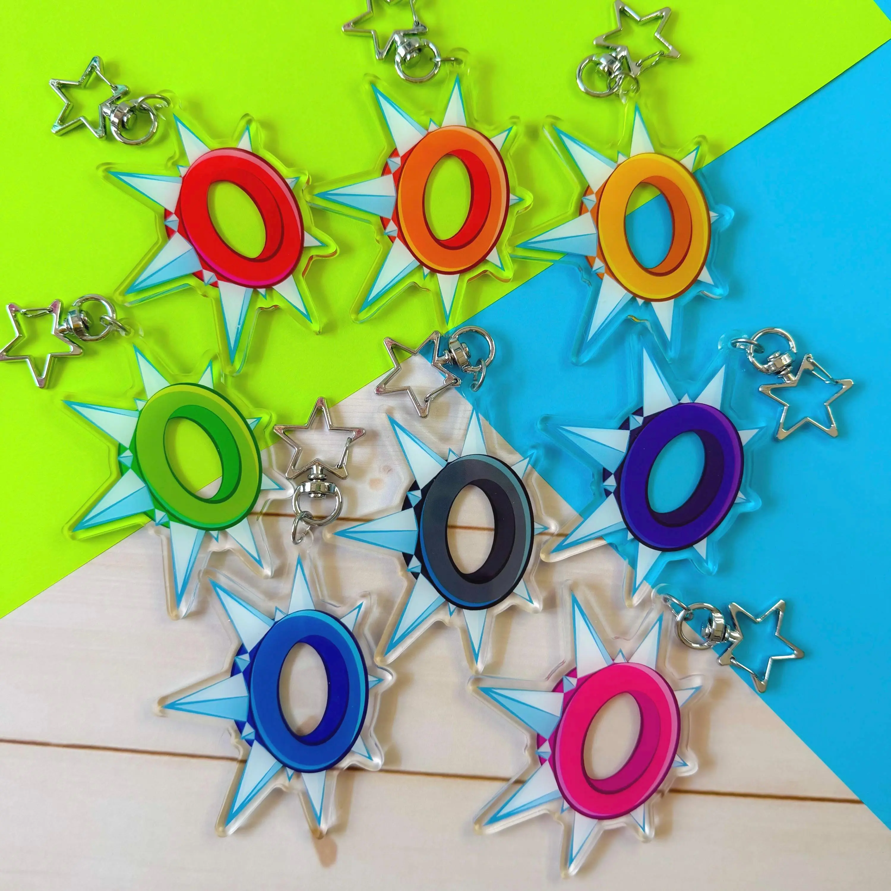 AJ Spiked Collar Keychains, Nostalgia Web Game Y2K Acrylic Keychains and Accessories, Animal Jam Keyring Cute Accessory, Fun Charm For Backpack Or Purse | High Quality and Customer Favorite Items