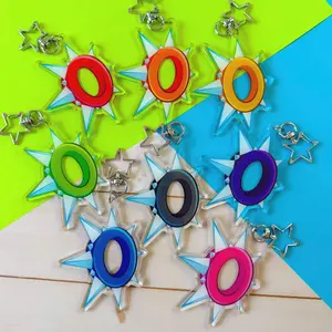 AJ Spiked Collar Keychains, Nostalgia Web Game Y2K Acrylic Keychains and Accessories, Animal Jam Keyring Cute Accessory, Fun Charm For Backpack Or Purse | High Quality and Customer Favorite Items