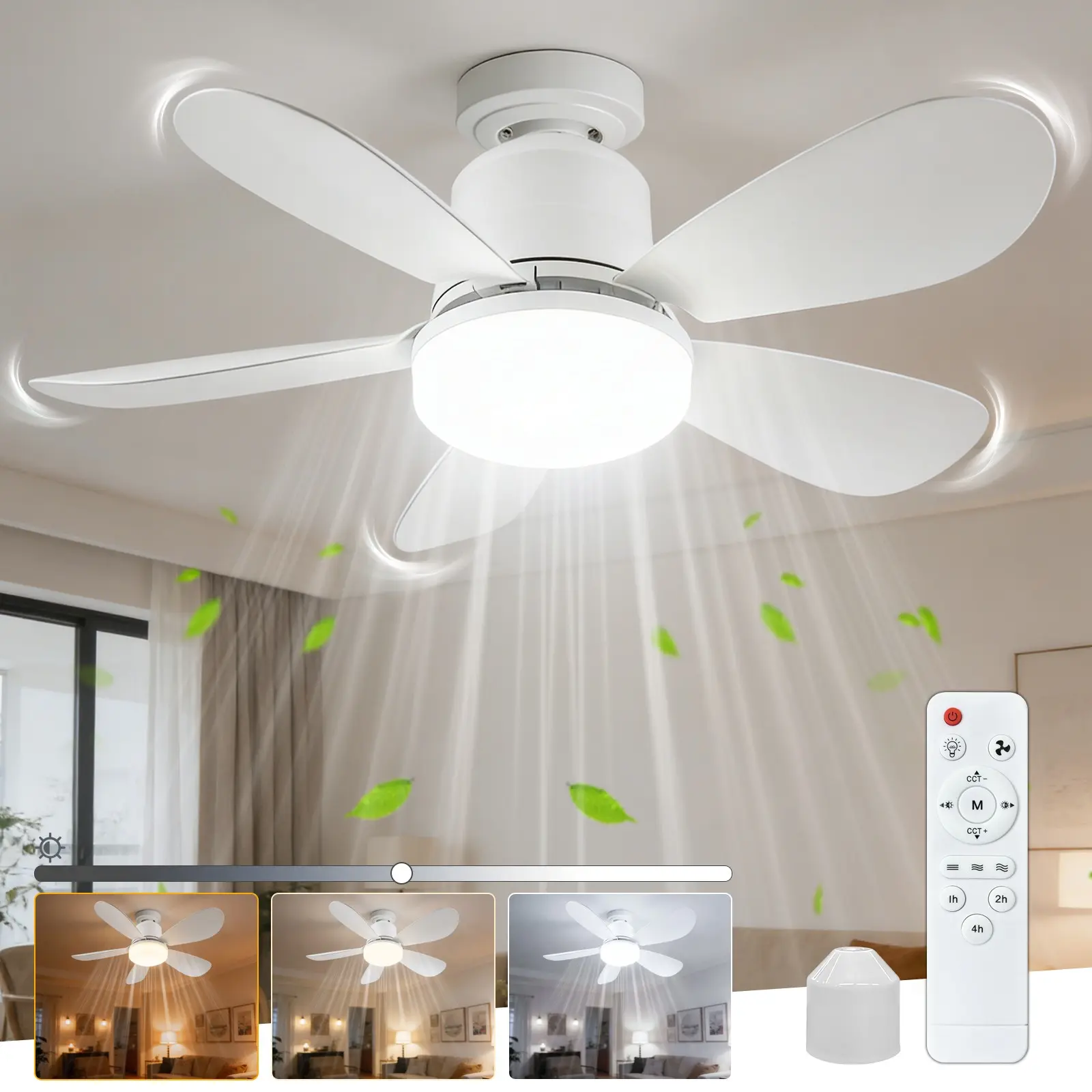 E27 Ceiling Fan Light with Remote Control, 3 Speed Adjustable Ceiling Fan Light, Modern Design Fan Light for Home Bedroom, Kitchen, Balcony, Indoor Lighting, Adjustable Lighting Ceiling Lights