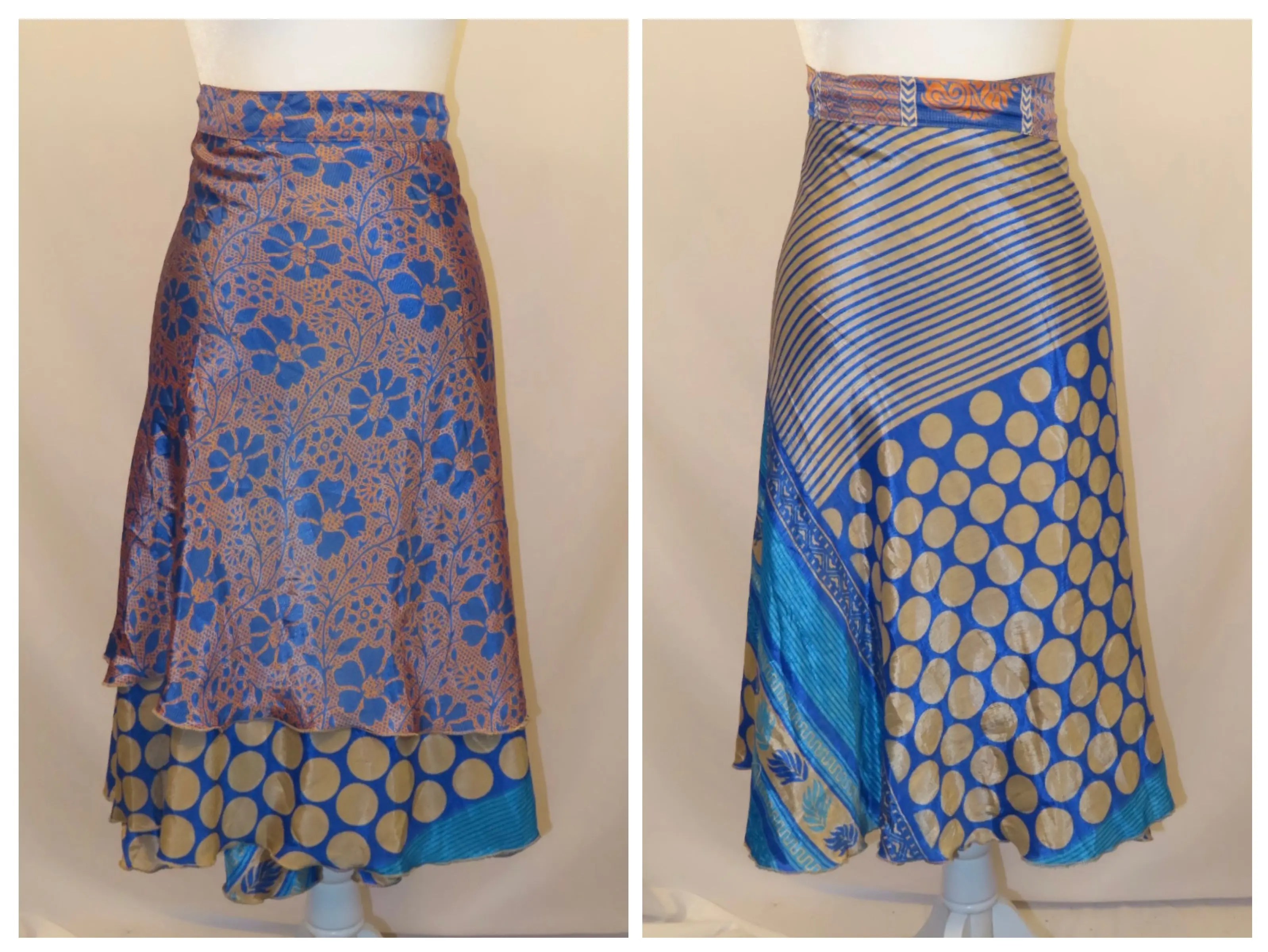 Plus Size Midi Saree Wrap Skirt Handcrafted from Upcycled Indian Sarees Eco-conscious Fashion Adjustable Flattering Fit Limited Edition Designs