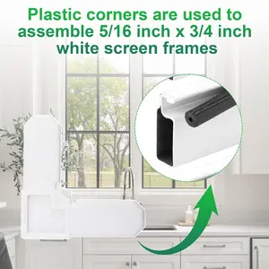 Screen Frame Corner Connectors — Replacement inserts suitable for sliding windows, casement windows, screen doors, and storm doors. Universal screen frame corner replacements and simplified DIY repair accessories.