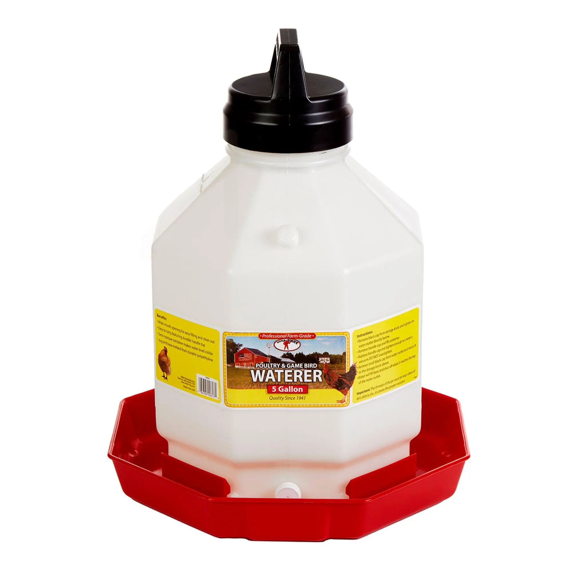 Little Giant PPF5 5 Gallon Capacity Automatic Poultry Waterer for Chickens, Red Little Giant PPF5 5 Gallon Capacity Automatic Poultry Waterer for Chickens, Red