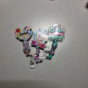 beaded name badge clips