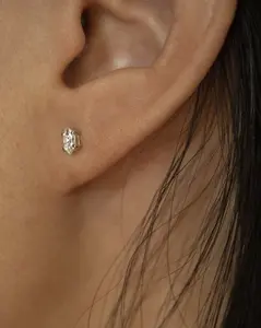 Marquise Lab Diamond Stud Earrings 0.5 ct total diamond | 14k Solid Gold Minimalist Diamond Earrings