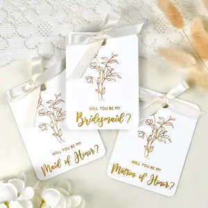 Bridesmaid Proposal DIY Card Set - 8 Will You Be My Bridesmaid Card, 2 Maid Of Honor Proposal Cards, 2 Matron Of Honor Cards, Asking Bridesmaid Proposal Gifts Ideas