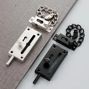 Advanced Stainless Steel Door Latch with Safety Chain, Anti-Theft Lock, Dual Protection, Rust-Resistant Metal, Child Safety Reinforcement