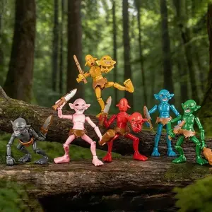 Multi-Piece T13 Goblin Action Figure DIY Model Kit, Multi-Jointed Gnome Toy, Home Desktop Decoration, Holiday Gift
