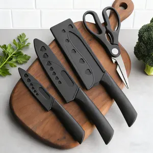 Viral Kitchen Find! This Black Knife & Scissor Set is So Sleek & Functional  #KitchenInspo #Cookware vegetable chopping set  of  knife