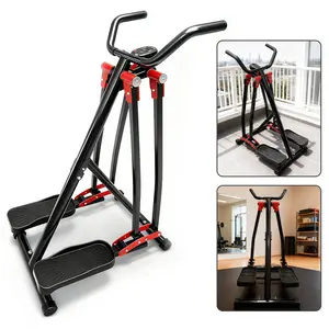 Air Walk Elliptical Machine - Foldable Cardio Cross Trainer Glider for Full-Body Low-Impact Exercise with LCD Display Ideal for Home Gym