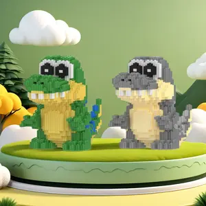 Cute Crocodile Stacking Building Blocks, 3D Model, Easy to Assemble, Christmas Gift & Decor
