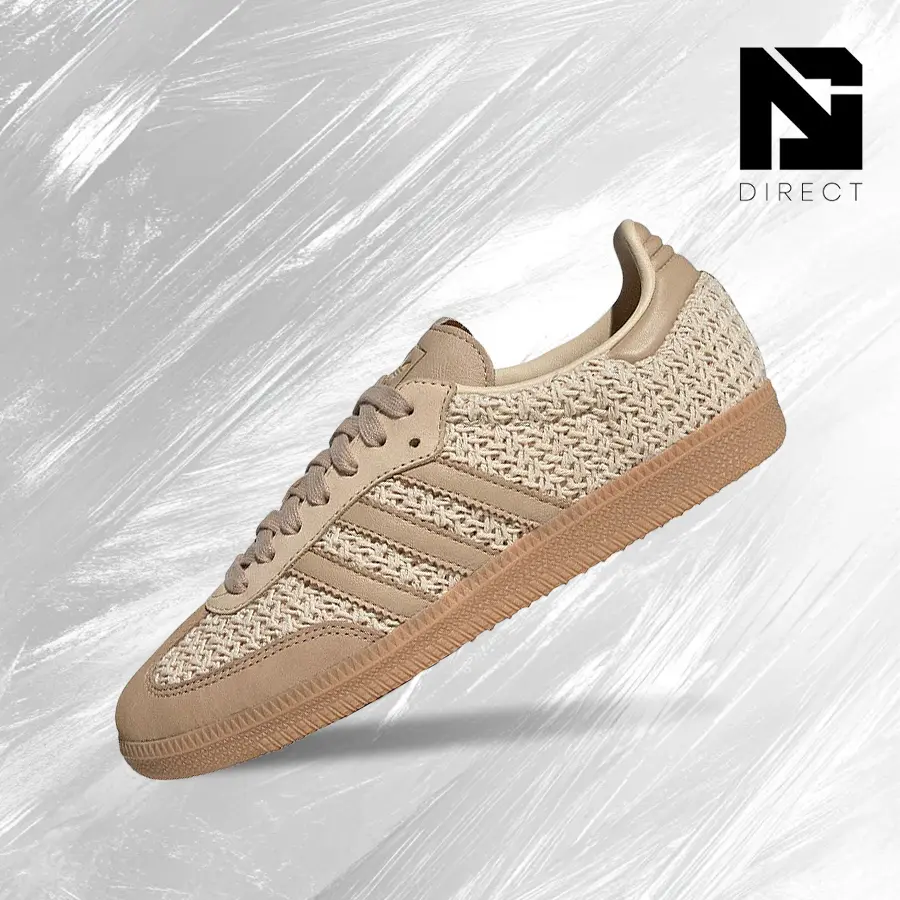 adidas Samba OGCrochet Pack Sand Strata (Women's)– Women's Lifestyle Sneakers – shoes for woman -Vintagen - Running Shoes, Lightweight Shock-Absorbing Comfort, Breathable Everyday Fit, Gym Training to Street Casual Wear - back to school - JR9446