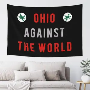 Ohio Against The World Tapestry 60"X40" Interesting Commemorative Significance Inspirational Wall Art Front Home Decor For Bedroom Living Room Partyvalentine's wall decor flags