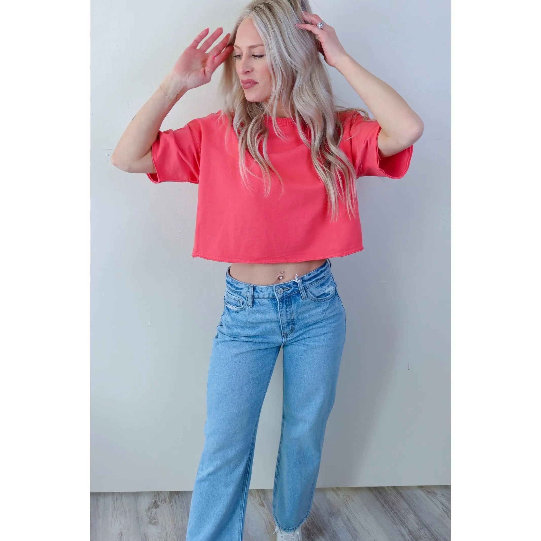 Daily Grind Coral Crop Top