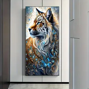 Tiger Pattern DIY Diamond Arts Colorful Painting Kit without Frame, 5D Diamond Decor Painting Kit, DIY Wall Art Decor