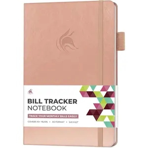 Bill  Notebook - Monthly Bill Payment &  Finance Organizer with Pocket - Efficient Budget & Expense Planner -  Book to Manage Paying Bills for Saving  (Rose )