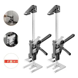 VEVOR Labor Saving Arm Jack, 2 PCS 330 lbs Bearing Capacity, Lifting up to 9.8, Metal Hand Lifting Jack Tool with Magnetic Level, Adjustable Height, for Door, Window, Furniture, Woodworking, Black