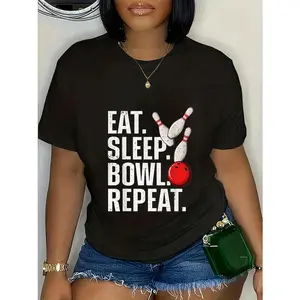 100% Cotton Cool Bowling For Men Women Bowling League Team Sports Bowler T-Shirt Casual Short Sleeve Shirt graphic tees men crop tops summer outfits for men summer tops T-Shirt