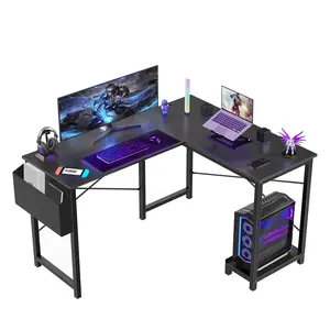 PINGO Durable L Shaped Computer Gaming Desk, U-Shaped Office Workstation, Stable Corner Desk, For Home and Office, For Home Office Dormitory, Easy to Install with Manuals and Video Instruction, 4 Colors