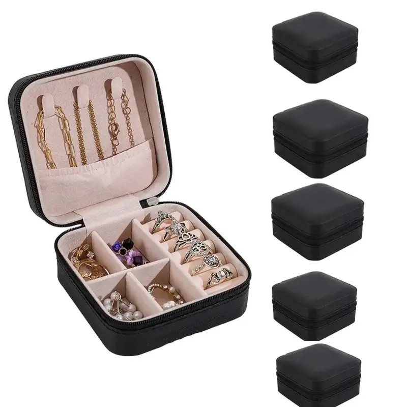 Small Jewelry Box with Compartments for Rings Earrings and Necklaces Portable Travel Case