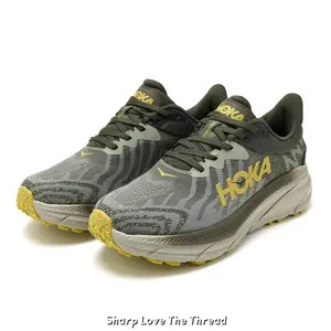 Grey & Yellow All-Terrain Running Shoes – Breathable Engineered Mesh Upper, Chunky CMEVA Cushion Sole, Unisex Trail-to-Road Sneakers for Hiking & Daily Jogging