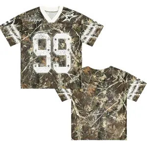 Game Day Camo nO.99 Y2K Mesh Football Jersey – Unisex Hip Hop Streetwear Top, American T-shirt Sport Style