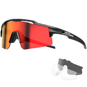 KAPVOE Polarized Cycling Glasses Sports Sunglasses for Men Women, UV400 MTB Bicycle Mountain Bike Glasses with 3 Lenses