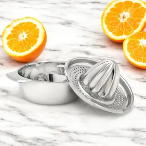 StainlessLUX 73601 Brilliant Stainless Steel Juicer/Fruit Squeezer - Portable & Eco-Friendly for Healthy Living - 18/8 Quality Steel with Brilliant Reflective Finish - Easy to Use & Clean - 1 Year Warranty