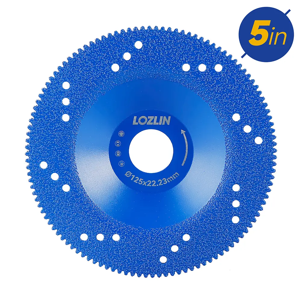 2PCS 5" Diamond Edge Processing Blade - Dry Cutting, Chamfering & Grinding Disc for Quartz/Marble/Tile, Angle Grinders