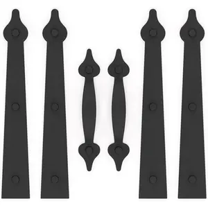 Magnetic Garage Door Decorative Hardware Kit, Faux Accents with 4 Gate Hinges and 2 Handles for Iron Garage Door Decorations