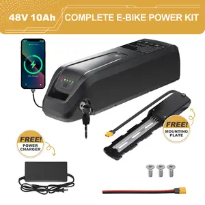 E-bike battery 36V/48V/52V 15Ah-20Ah Lithium Ion Battery Pack for Mountain Road Electric Bikes Replacement Battery for 500W 750W 1000W 1500W Motor with BMS Protection Safety Lock LED Indicator Long Range High Power Performance
