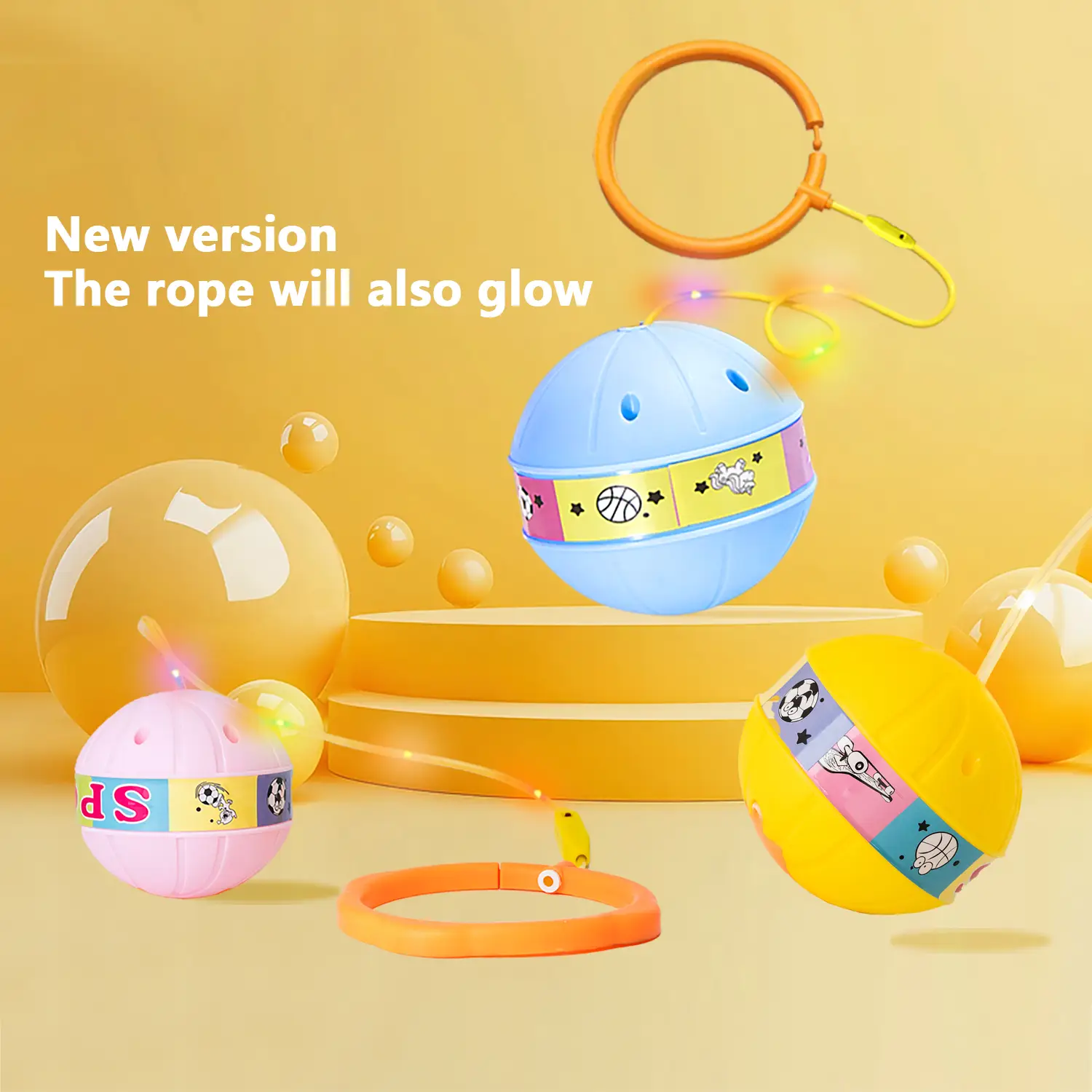 NEW version bouncing ball toy colorful light up , competitive multiplayer sports game for indoor and outdoor, durable design, gift for boys and girls