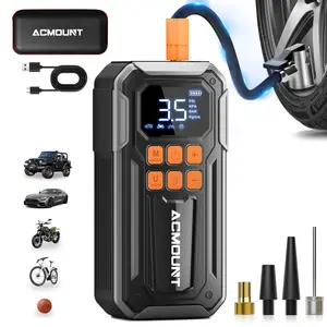 【 3X Faster Inflation】ACMOUNT 160PSI Cordless Tire Inflator with 10000mAh Power Bank | 5 Modes, Large Cylinders, 3 LED Lights & Portable Air Compressor for Car Tires, Bikes, Sports Gear