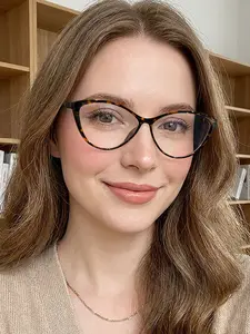Women's Cat Eye Glasses Frame, Classic and Vintage Tortoiseshell Lightweight Frames, Comfortable for Daily Work Commute