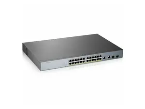 ZyXEL GS1350-26HP 24-Port Gigabit Smart Nebula Cloud Managed PoE Switch, 24 PoE+ Ports at 375W with 2 SFP Uplinks