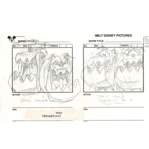 Chip n Dale Rescue Rangers Original Production Animation Storyboard Walt Disney FIRST EPISODE 1988 A84
