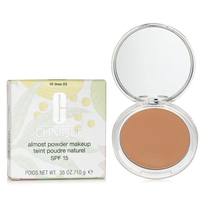 Clinique Almost Powder Makeup SPF 15 - No. 06 Deep 6MPY-06, Lightweight Formula Foundation, Smooth, Fragrance Free, Complexion Tint Concealer & Foundation