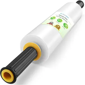 Stretch Wrap Stretch Film Roll, 1000ft Industrial Strength 15 inch Wide Clear Plastic Wrap with Handles for Pallet Wrapping Shipping Moving
