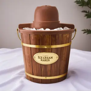 4-Quart Wood Bucket Ice Cream Maker