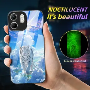 Protective Case for Infinix Hot Series, Tiger Design, Night Glow, Anti-Dust, Anti-Fall, Skin-Friendly Touch, No Power Needed