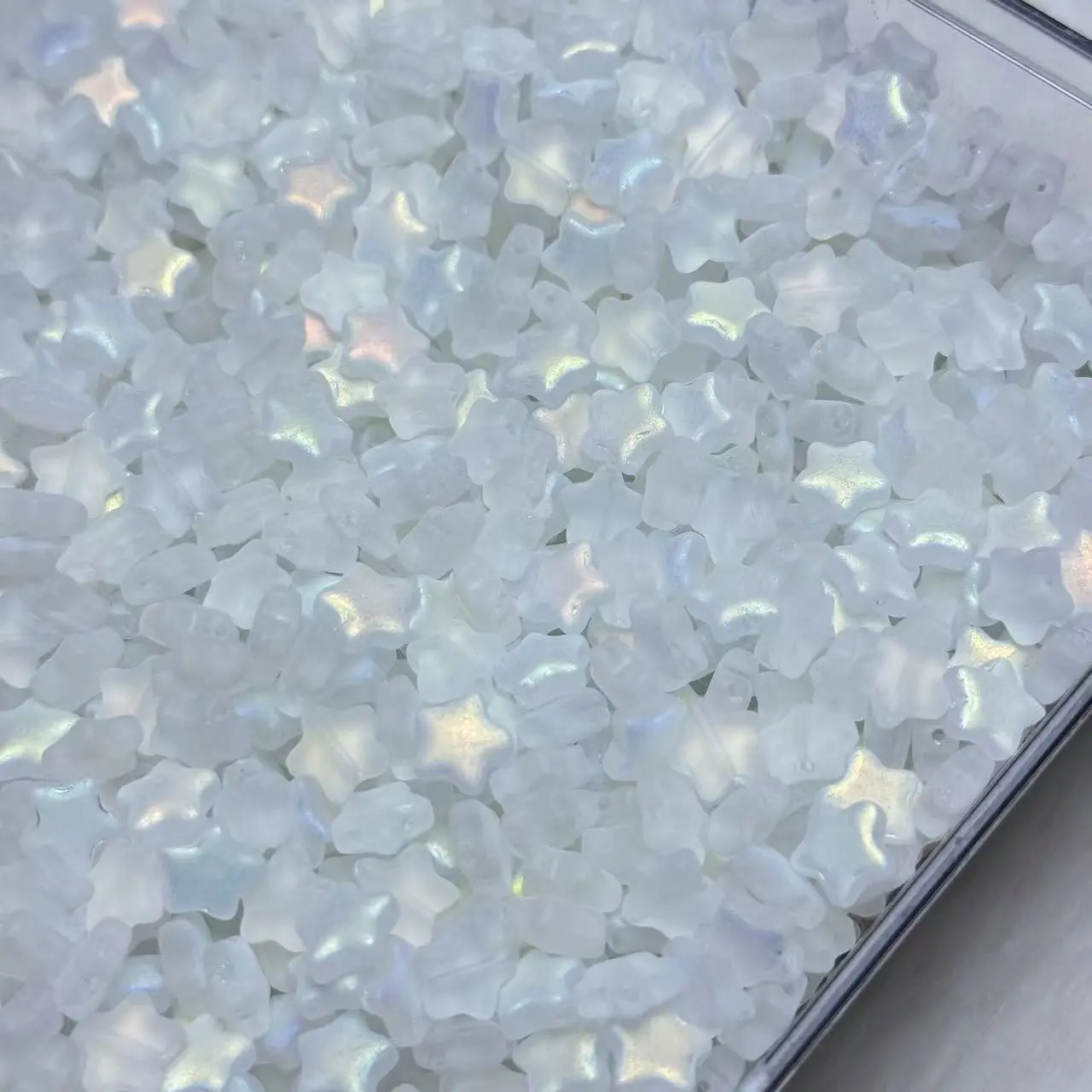【A269】White Matte Electroplated Star Glass Beads, Suitable for Bead Stringing 75ML
