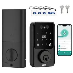 XSDTS Smart Door Lock with Palm Vein & 3D Face Recognition, 4 in 1 Keyless Entry Deadbolt, Electronic Password & tuya App Control for Front Door