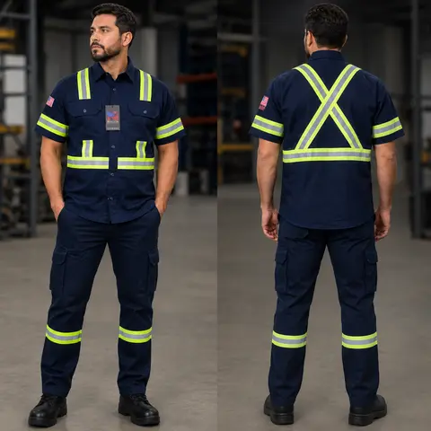 NEXTECH Premium High Visibility Safety Work Pant Cotton Menswear