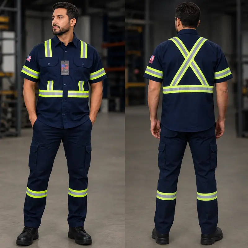 NEXTECH Premium High Visibility Safety Work Pant Cotton Menswear