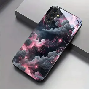 This pink and purple nebula-patterned TPU full-coverage lens glass phone case is drop-proof, non-slip, and compatible with iPhone 17, 16, 15, 14, 13, 12, 11, and Samsung models. It makes a great gift for friends or family.