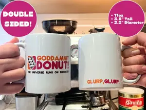 Goddamnit Donut Coffee Mug, Dungeon Crawler Car Double-Sided Mug 11oz - scs17167