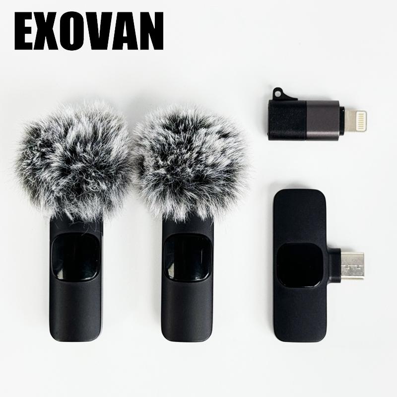 2 pcs Wireless Mini Microphones for iPhone, Android, iPad - Mini Wireless Clip-on Microphones Crystal Clear Sound Quality for Recording, Live Streaming,Vlog microfono minimic usb c interface smartphone