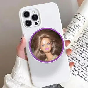 Disgusted Doll Face MagSafe Phone Grip, Retro Pop Culture Accessory
