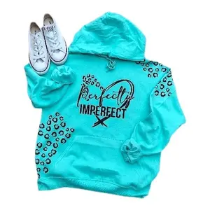 Custom Made Perfectly Imperfect Distressed Hoodie - Unisex Pullover with "Perfectly Imperfect" Design, Black leopard, Casual Style, Cold Wash - Soft, Comfort