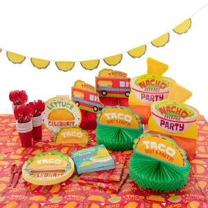 162 Pc. Taco Party Tableware Kit for 24 Guests