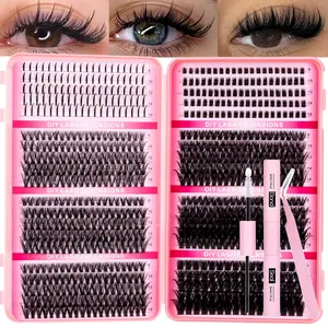 780pcs Spikes Eyelash Clusters Kit, Spikes/Bottom/20D 40D 50D 60D 80D 100D 120D, Soft Lightweight Curled, Dense Lash Clusters Set, DIY Lash Clusters Kit, Waterproof Long-Lasting, Includes Bond & Seal & Tweezers, Beginner Friendly, Eyelash Extensions